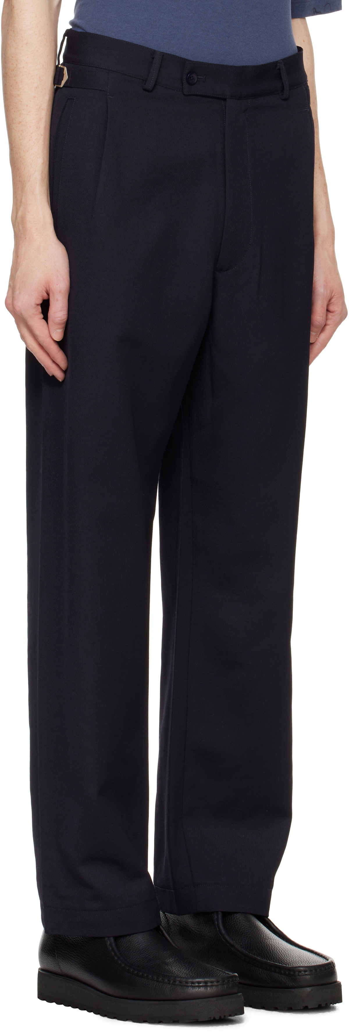 nanamica Navy Cavalry Twill Club Trousers Nanamica