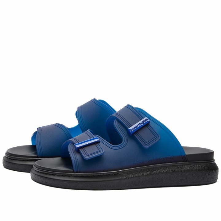 Photo: Alexander McQueen Men's Transparent Hybrid Sandal Sneakers in Electric Blue