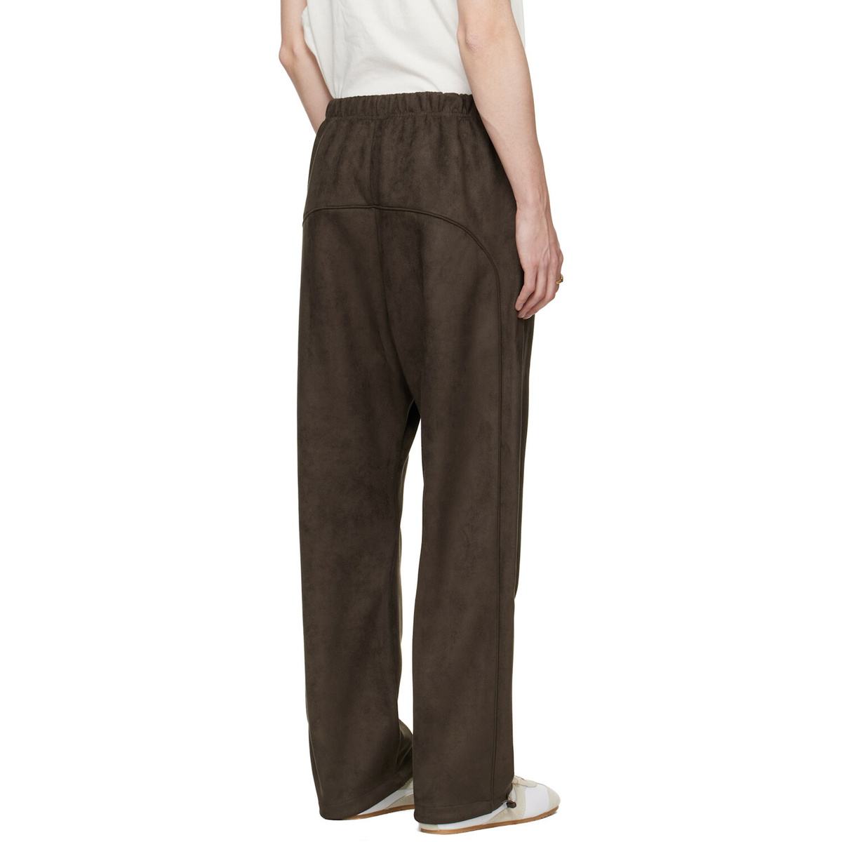 Fear of God ESSENTIALS Brown Signature Relaxed Faux-Suede Track Pants