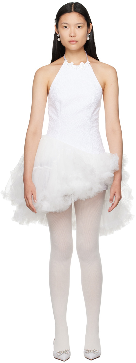 SHUSHU/TONG shushutong ホワイトミニワンピース 半袖 Shushu/Tong White Asymmetric Minidress Shushu/Tong