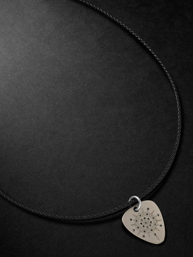 Photo: Jenny Dee Jewelry - Strength Mandalic Titanium, Leather and Diamond Necklace