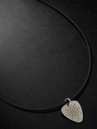 Jenny Dee Jewelry - Strength Mandalic Titanium, Leather and Diamond Necklace