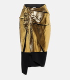 Dries Van Noten Sinam cotton and linen midi skirt