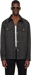 Versace Black Jacquard Cotton Overshirt