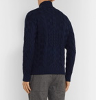 Etro - Slim-Fit Cable-Knit Wool Zip-Up Cardigan - Blue