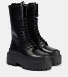 Dolce&Gabbana Leather platform combat boots