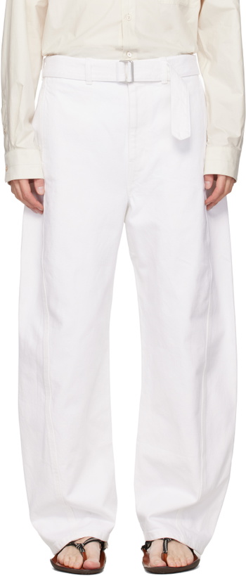Photo: LEMAIRE White Twisted Belted Jeans