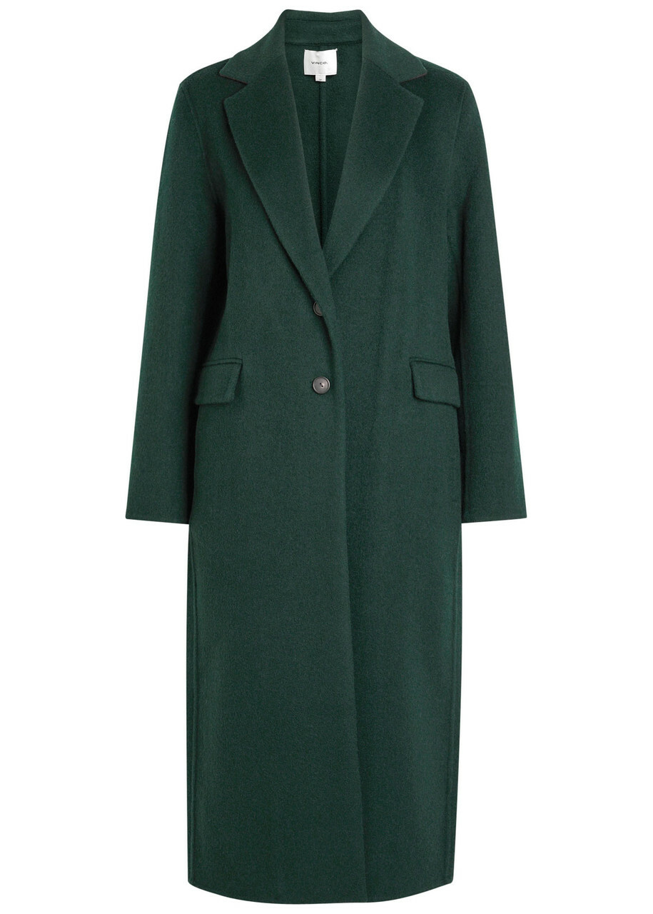 Vince Single-breasted Wool-blend Coat Green