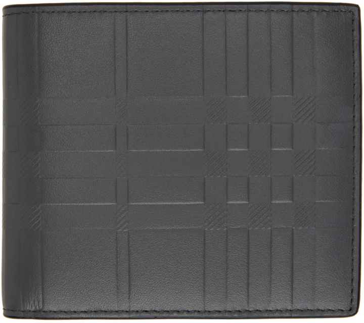 Photo: Burberry Gray Embossed Check Bifold Wallet