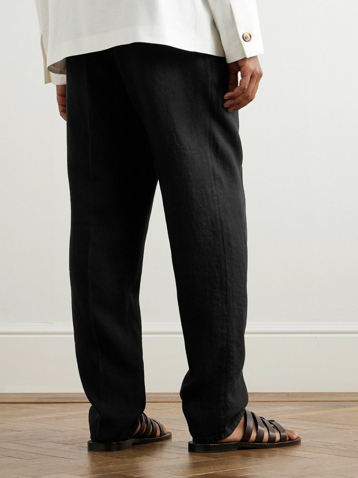 Brunello Cucinelli - Straight-Leg Pleated Linen-Twill Drawstring