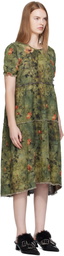 R13 Green Shredded Relaxed Reversible Midi Dress
