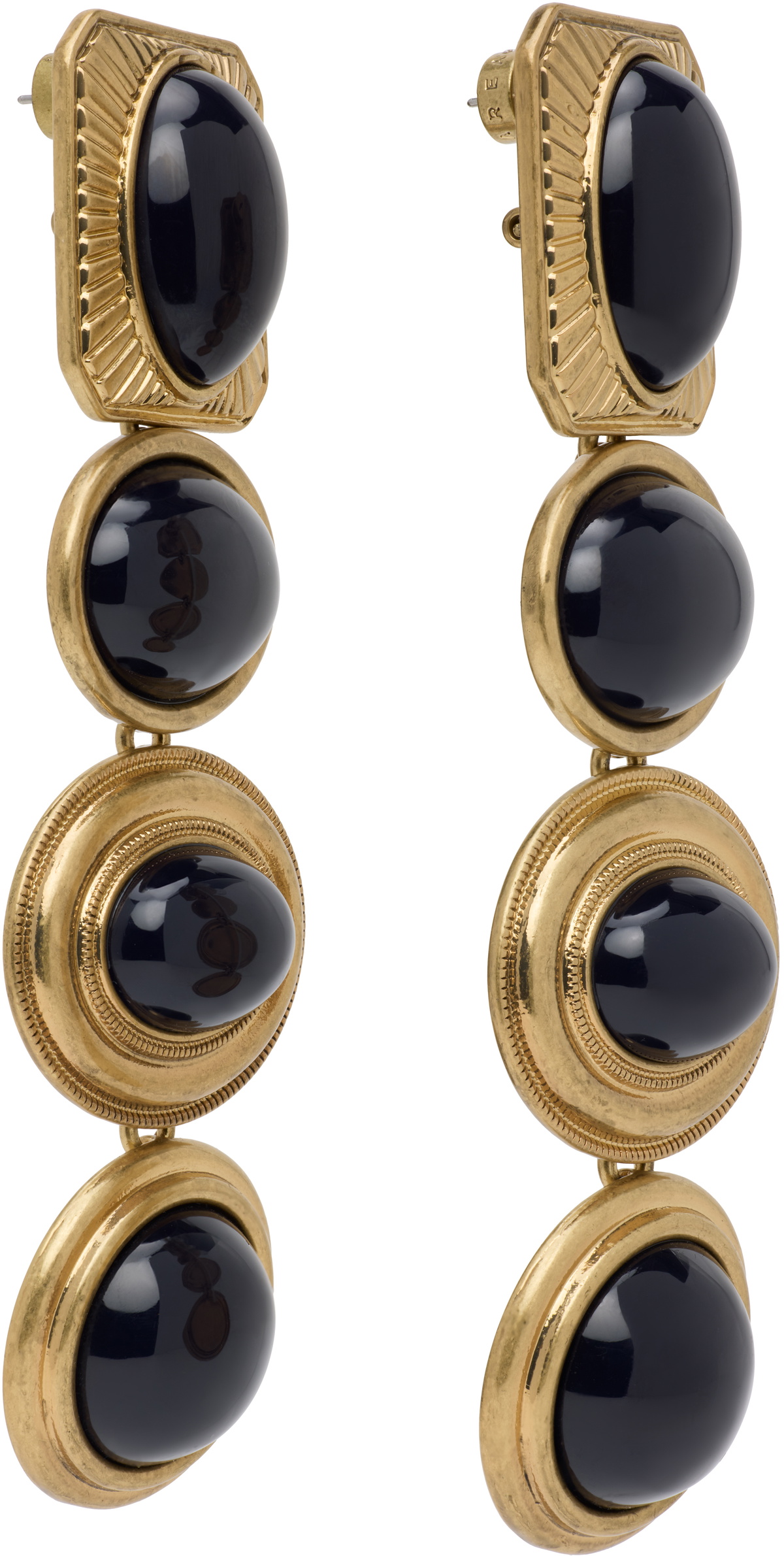 AREA Gold Gemstone Chandelier Earrings