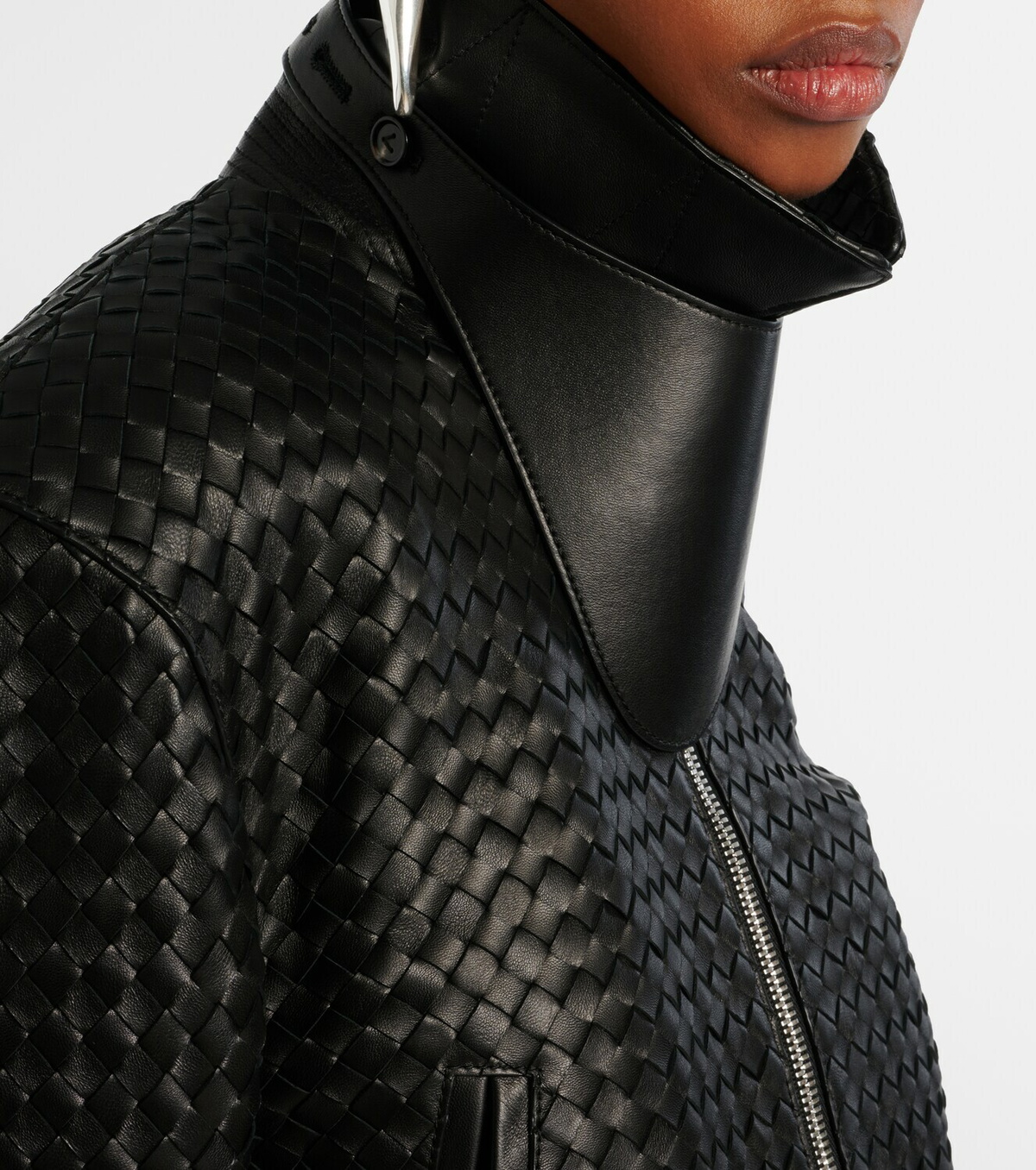 Bottega Veneta Intrecciato leather jacket