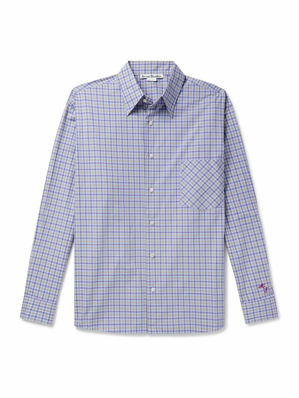 Photo: Acne Studios - Sandrok Checked Cotton-Poplin Shirt - Blue