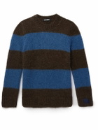 Raf Simons - Slim-Fit Striped Mohair-Blend Sweater - Brown