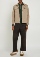 Fred Perry Logo-embroidered Cotton-twill Overshirt Cream