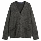 Comme des Garçons Homme Men's Wool Mohair Cardigan in Top Charcoal