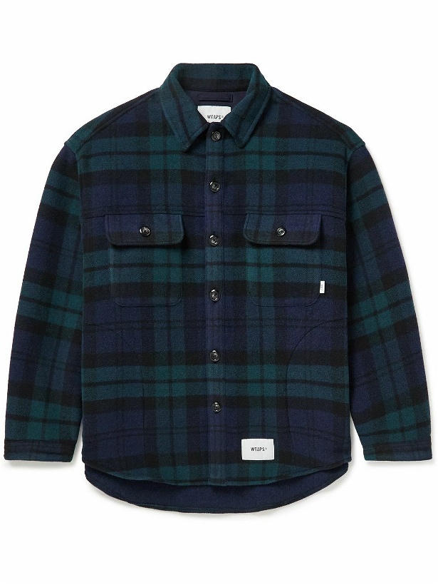 Photo: WTAPS - Oversized Checked Wool-Blend Flannel Jacket - Blue