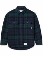 WTAPS - Oversized Checked Wool-Blend Flannel Jacket - Blue