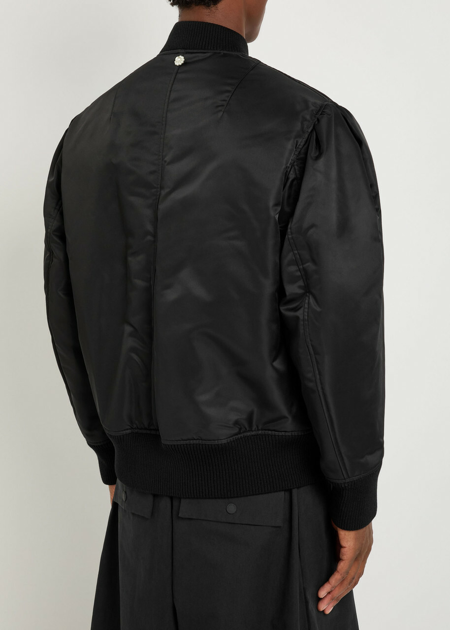 Simone Rocha Quilted Taffeta Bomber Jacket Black