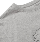 Pop Trading Company - Malvin The Cat Printed Mélange Cotton-Jersey T-Shirt - Gray