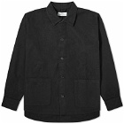 Universal Works Men's Nebraska Cotton Travail Overshirt in Black
