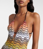Missoni Halterneck lamé swimsuit