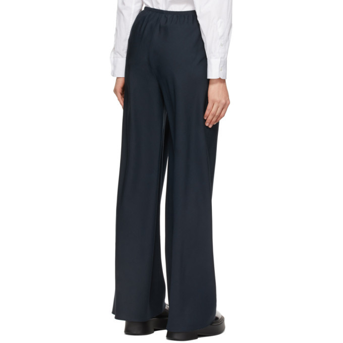 The Row Navy Silk Andres Trousers The Row