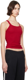 Re/Done Red Hanes Edition Ribbed Tank Top