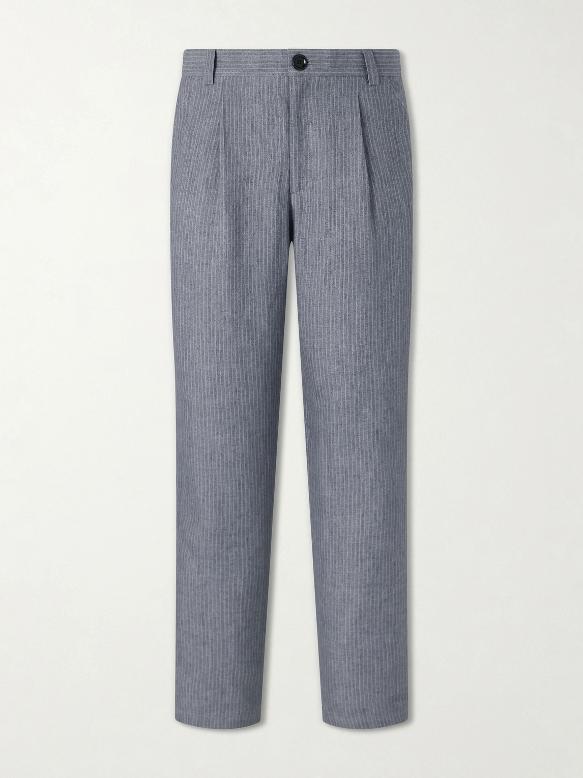 Oliver Spencer - Morton Straight-Leg Pleated Striped Linen Suit Trousers - Gray
