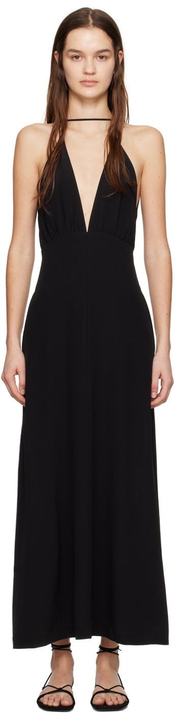 TOTEME Black Double Halter Maxi Dress Toteme