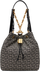 BALMAIN Black & Gray Pulse Monogram Jacquard Backpack