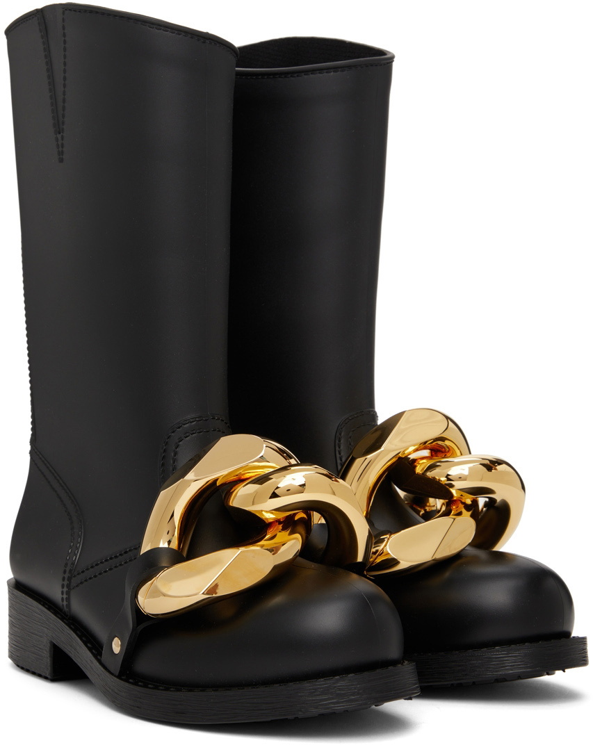 JW Anderson Black High Chain Rubber Boots JW Anderson