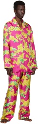 Versace Underwear Pink Floral Pyjama Shirt
