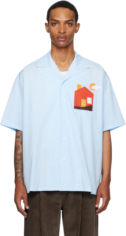 Photo: Moschino Blue Cotton Poplin Shirt
