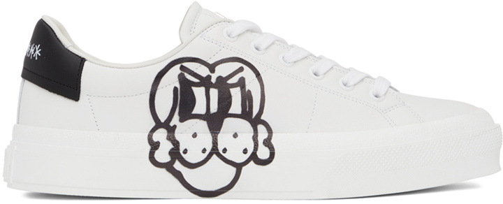 Photo: Givenchy White Chito Edition Dog Print City Sport Sneakers