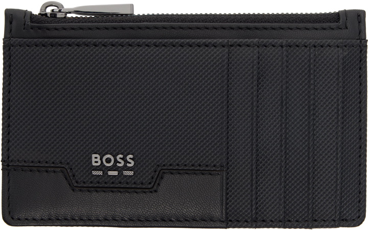 Photo: BOSS Black Textured Faux-Leather Card Holder