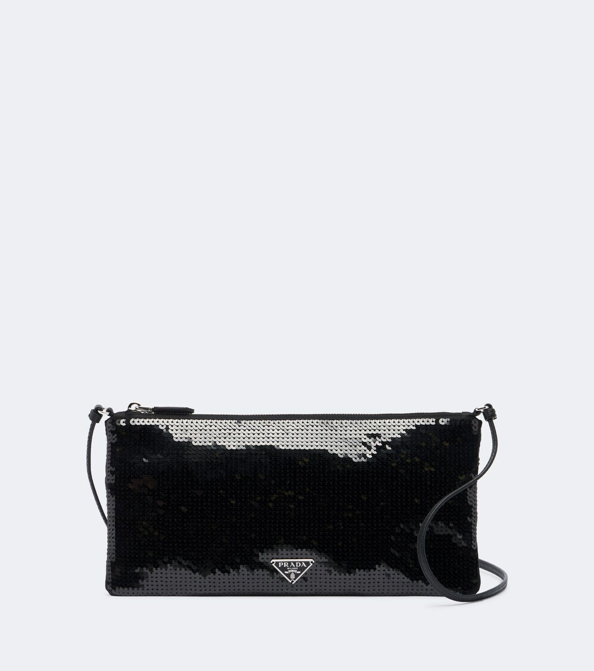 Prada Leather-trimmed sequined crossbody bag