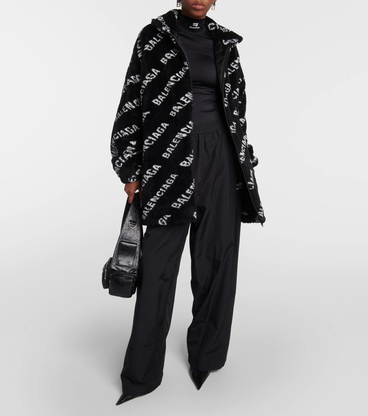 Balenciaga Logo faux fur jacket Balenciaga