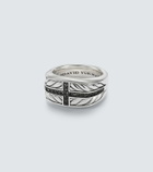 David Yurman Chevron sterling silver ring with diamonds