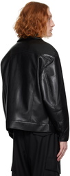 Lownn Black Relaxed Fit Faux-Leather Jacket