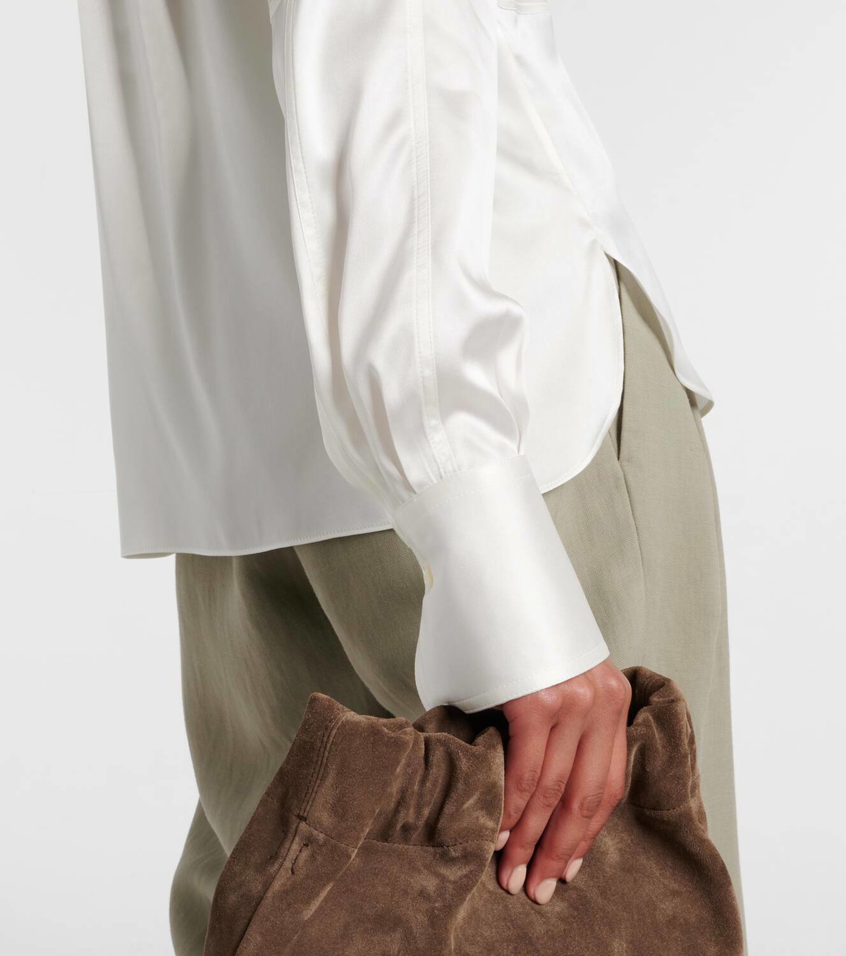 Brunello Cucinelli Beige Silk Blouse