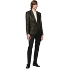 Saint Laurent Gold and Black Viscose Blazer