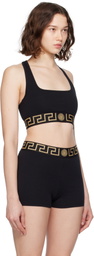 Versace Black Greca Border Bra