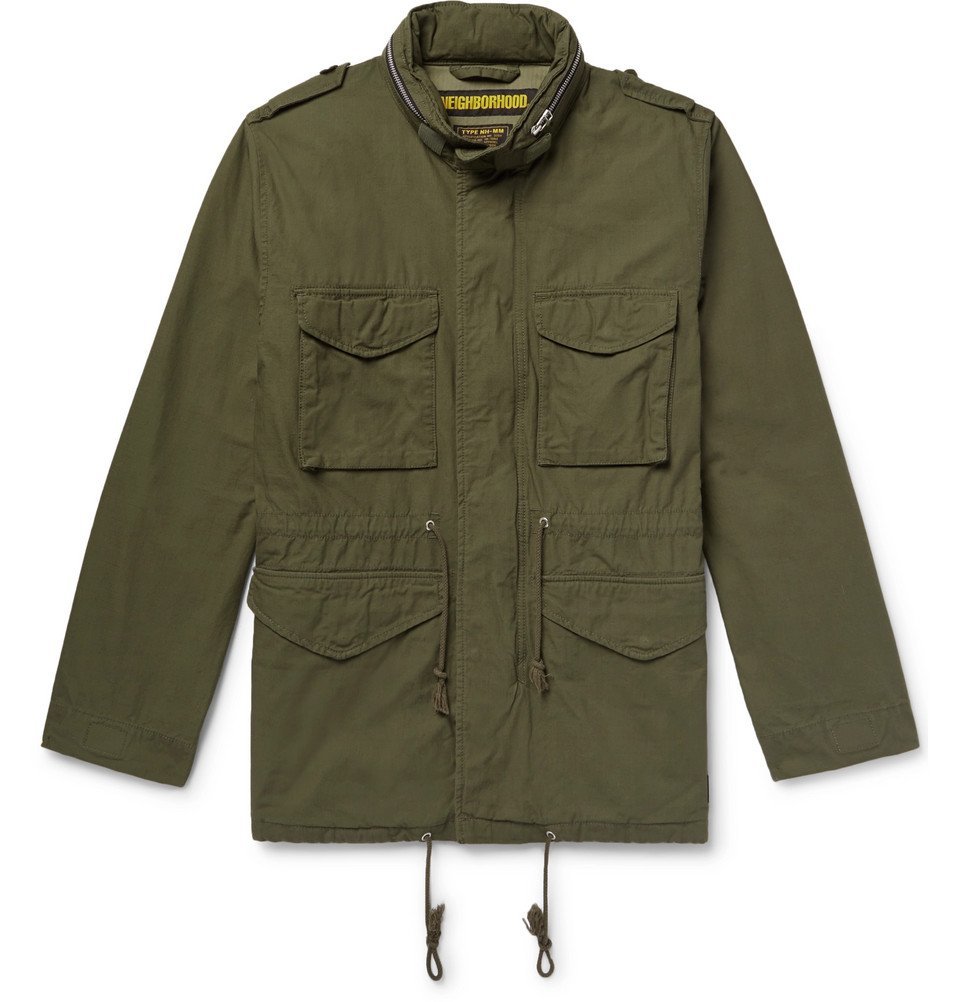 Neighborhood - M-65 Cotton-Canvas Hooded Jacket - Men - Army green