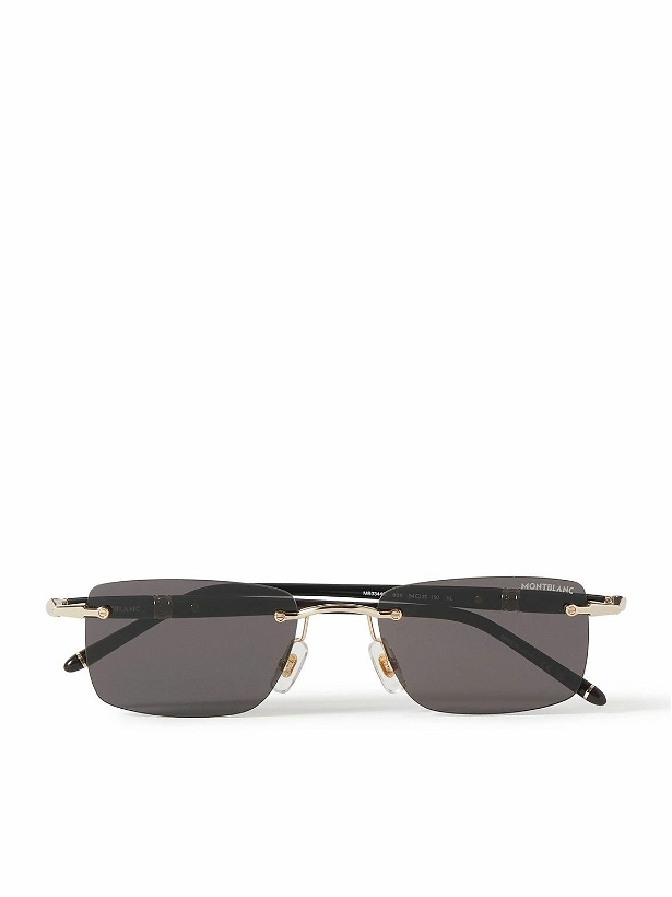 Photo: Montblanc - Meisterstück Rimless Rectangular-Frame Gold-Tone and Acetate Sunglasses