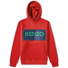KENZO Paris Men's Kenzo Box Logo Popover Hoody in Medium Red