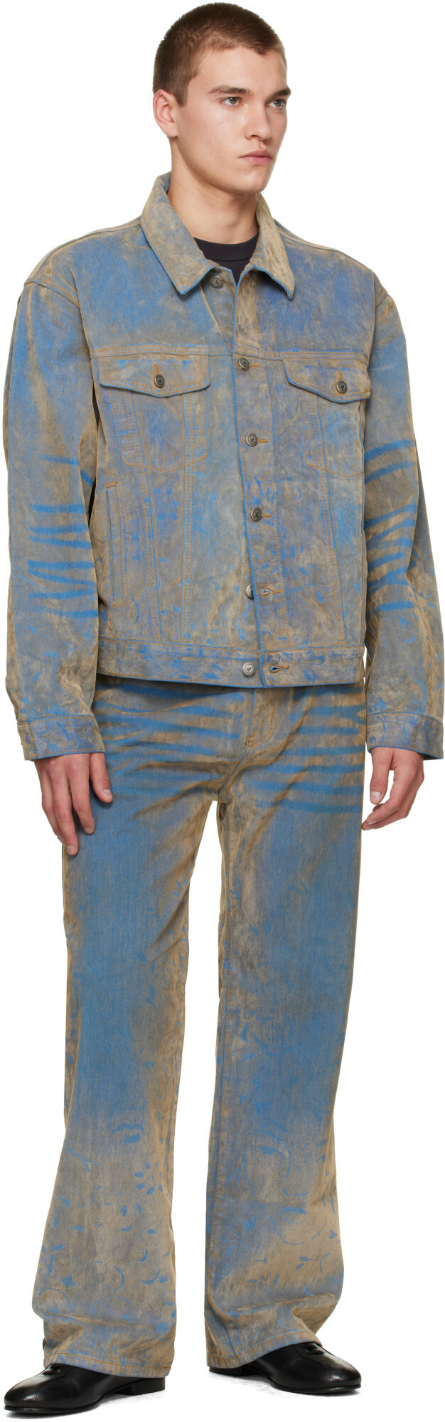 KidSuper Blue Flocked Work Denim Jacket