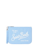 MC2 Saint Barth Light Blue Terry Embossed Parisienne Sponge Pouch Bag