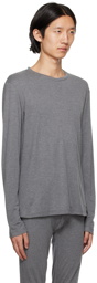 ZEGNA Gray Crewneck Long Sleeve T-Shirt
